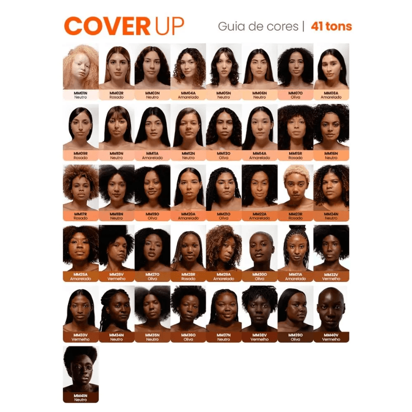 Cartela de tons Base Cover Up — Mari Maria Makeup